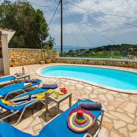 Loggos Seaview Cottage With Private Pool By Konnect Longós Eksteriør billede